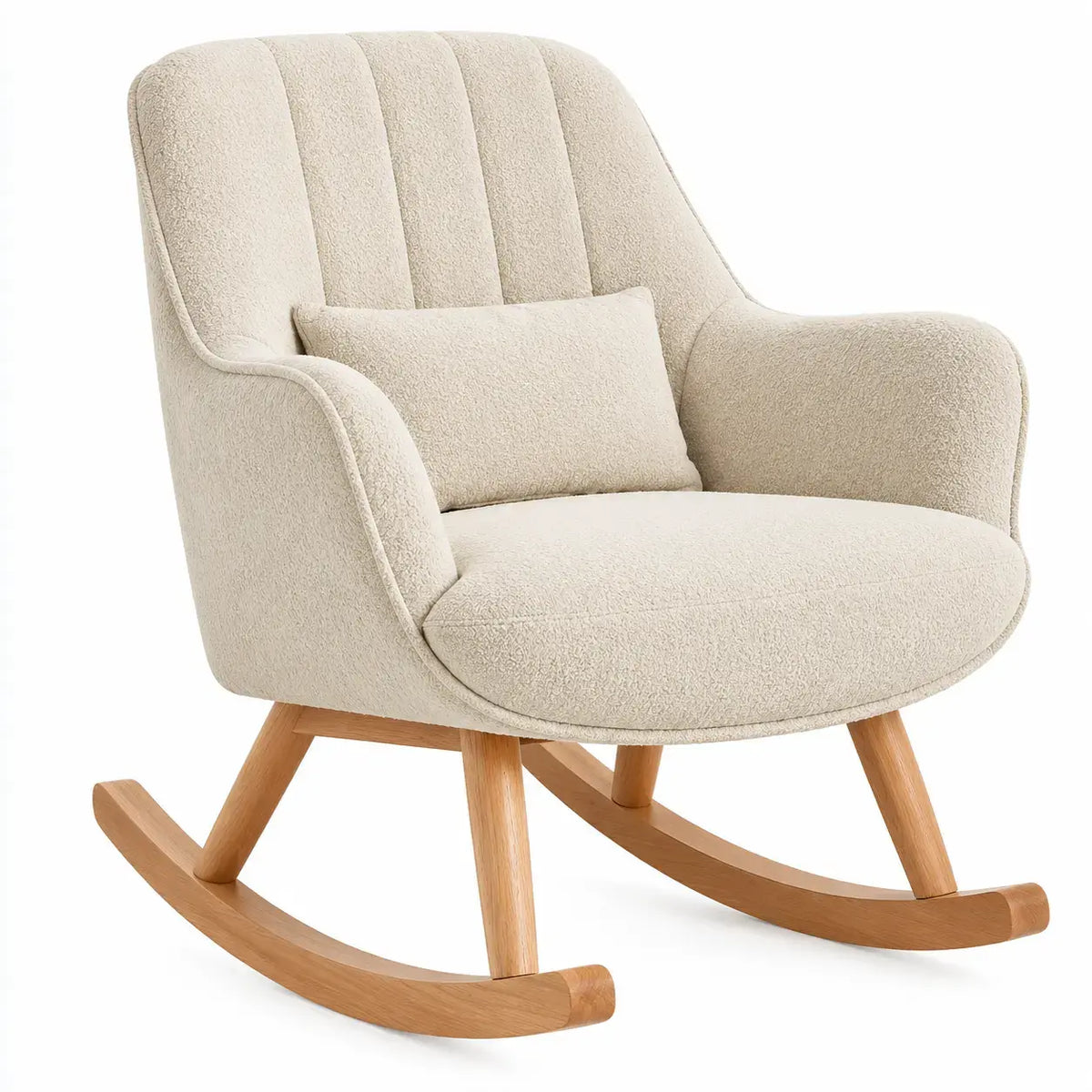 Gungstol med armstöd och svängda medar – beige/brun